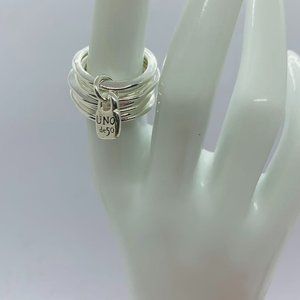 Uno de 50 Ring PRISONER RING Women vintage Silver Prisoner 6 Stack Rings Gift